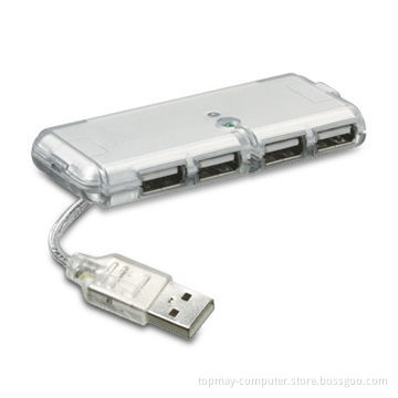 4-port USB 1.1 Hub with Over-current Protection and Power Adapter, Supports Plug-and-play Function